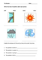 English Worksheet: the weather