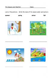 English Worksheet: the seasons