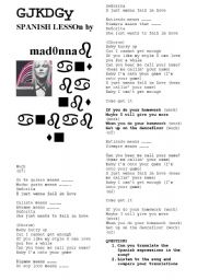 English Worksheet: Spanish Lesson by Madonna