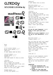 English worksheet: Spanish Lesson by Madonna