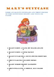 English Worksheet: marys suitcase