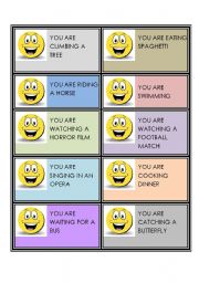 English Worksheet: PRESENT CONTINUOUS GAME