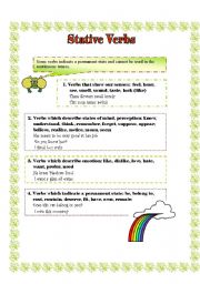 English Worksheet: Stative Verbs