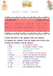 Colourful  worksheet about the simple past of irregular verbs 