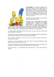 English worksheet: The Simpsons I- ntermediate Reading
