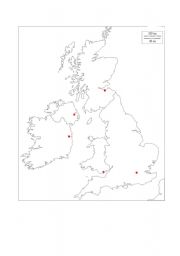 English Worksheet: The British Isles - blank map