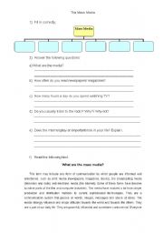 English Worksheet: The media