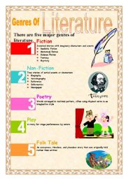 English Worksheet: Genres Of Literature