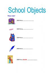 English worksheet: School objects