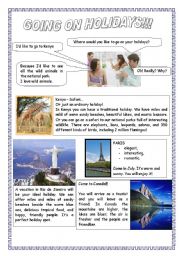 English Worksheet: GOING ON HOLIDAYS (SIMPLE FUTURE) 1st part