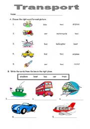 English Worksheet: Transport