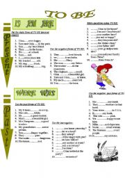 English Worksheet: to be- present and past 