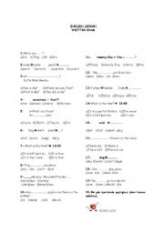 English Worksheet: an exam for elementary students