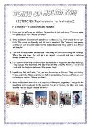 English Worksheet: GOING ON HOLIDAYS (SIMPLE FUTURE) 2nd part