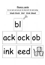 English worksheet: bl blends