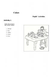 English worksheet: Colours