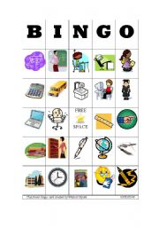 English worksheet: Classroom Bingo