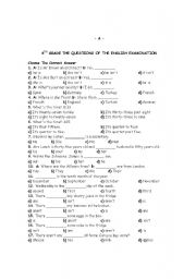 English Worksheet: exam