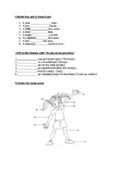 English Worksheet: body parts 