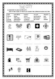 English Worksheet: shops in the city