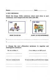 English Worksheet: past continuous