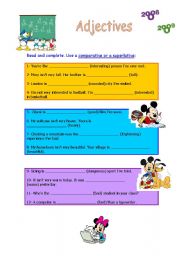 English worksheet: Adjectives