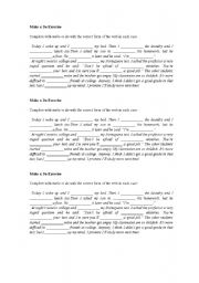 English Worksheet: Make x Do