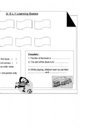 English worksheet: learning games
