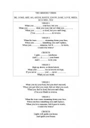 English worksheet: Fix You