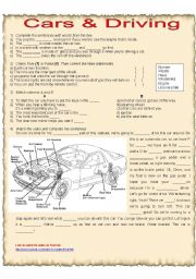 English Worksheet: Cars & Driving -  Keywords related to cars