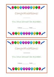 English Worksheet: Congratulations