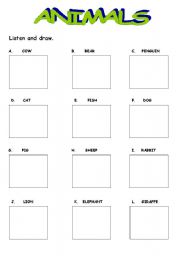 English worksheet: Animals