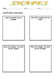 English Worksheet: shapes