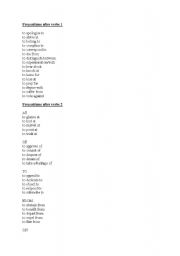 English worksheet: Prepositions after verbs