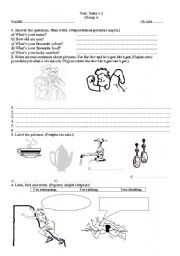 English worksheet: Short test