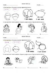 English Worksheet: Short test-feelings