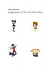 English Worksheet: describing characters