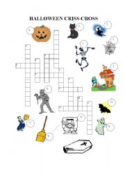 English Worksheet: HALLOWEEN CRISS-CROSS