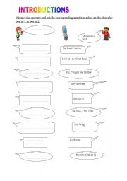 English Worksheet: Introductions