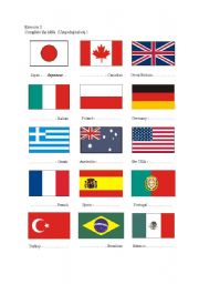 English Worksheet: Countries and nationalities