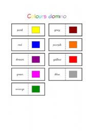 English Worksheet: Colours domino