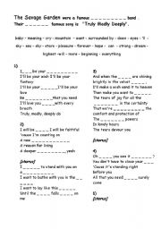 English Worksheet: Truly, Madly, Deeply_Savage Garden