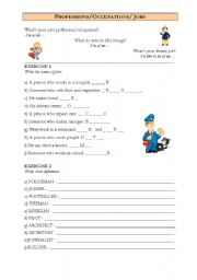 English Worksheet: professions