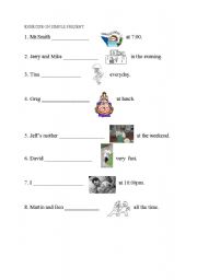 English worksheet: simple present tense