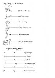 English worksheet: simple present tense