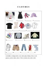 English Worksheet: Clothes