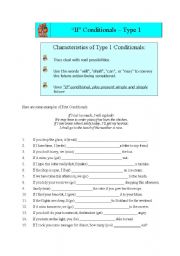 English Worksheet: Type 1 conditionals