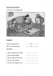 English Worksheet: reading