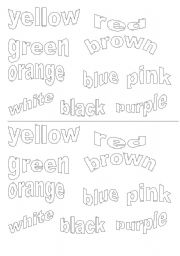 English Worksheet: 10 colours