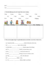 English Worksheet: Present Continuous Worksheet